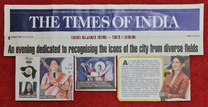 Times of India – Times Gujarat Icons 2022 feature